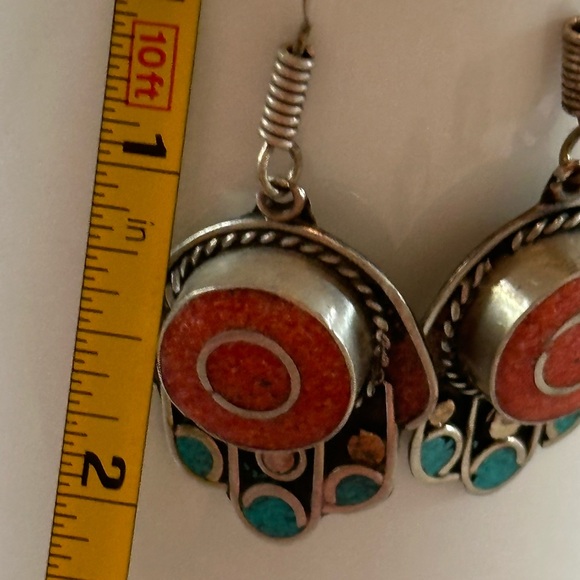 Beautiful Handcrafted “Hamsa” Design Earrings! - Picture 6 of 7